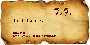 Till Ferenc névjegykártya